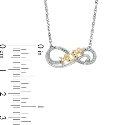 Diamond Accent "MOM" Infinity Necklace in Sterling Silver and 14K Gold Plate
