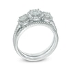 Thumbnail Image 1 of 0.45 CT. T.W. Diamond Frame Three Stone Cluster Three Piece Bridal Set in 10K White Gold