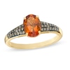 Oval Madeira Citrine and 0.10 CT. T.W. Enhanced Champagne Diamond Ring in 10K Gold