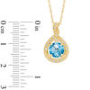 Thumbnail Image 1 of 7.0mm Swiss Blue Topaz and Lab-Created White Sapphire Pendant in Sterling Silver with 14K Gold Plate