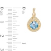 6.0mm Swiss Blue Topaz and Lab-Created White Sapphire Earrings in Sterling Silver with 14K Gold Plate
