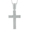 Thumbnail Image 1 of Men's 1.56 CT. T.W. Diamond Cross Pendant in Sterling Silver - 22"