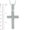 Thumbnail Image 2 of Men's 1.56 CT. T.W. Diamond Cross Pendant in Sterling Silver - 22"