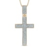 Thumbnail Image 0 of Men's 0.09 CT. T.W. Diamond Cross Pendant in Sterling Silver with 14K Gold Plate - 22"