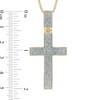 Thumbnail Image 2 of Men's 0.09 CT. T.W. Diamond Cross Pendant in Sterling Silver with 14K Gold Plate - 22"