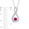 Thumbnail Image 1 of 5.0mm Lab-Created Ruby and Diamond Accent Infinity Pendant in Sterling Silver