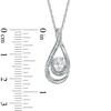 Thumbnail Image 1 of Oval Lab-Created White Sapphire and Diamond Accent Loop Pendant in Sterling Silver