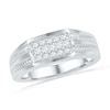 Thumbnail Image 0 of Men's 0.33 CT. T.W. Diamond Rope Ring in 10K White Gold