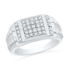 Thumbnail Image 1 of 0.50 CT. T.W. Diamond Stepped Ring in 10K White Gold