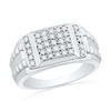 Thumbnail Image 0 of Men's 0.50 CT. T.W. Diamond Stepped Ring in 10K White Gold