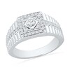 Men's 0.50 CT. T.W. Diamond Square Ring in 10K White Gold