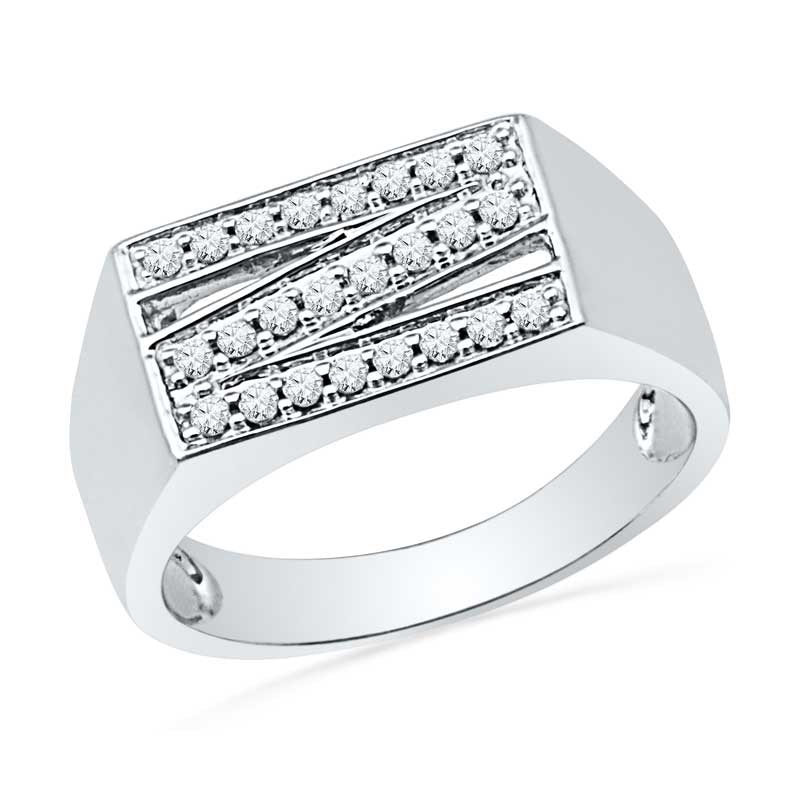 Men's 0.25 CT. T.W. Diamond Ring in 10K White Gold|Peoples Jewellers