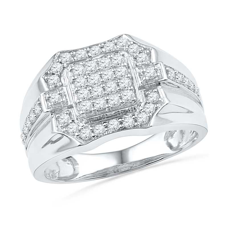 Men's 0.75 CT. T.W. Diamond Ring in 10K White Gold|Peoples Jewellers