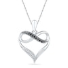 Thumbnail Image 0 of 0.10 CT. T.W. Enhanced Black and White Diamond Infinity Heart Pendant in Sterling Silver