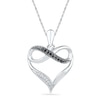 0.10 CT. T.W. Enhanced Black and White Diamond Infinity Heart Pendant in Sterling Silver