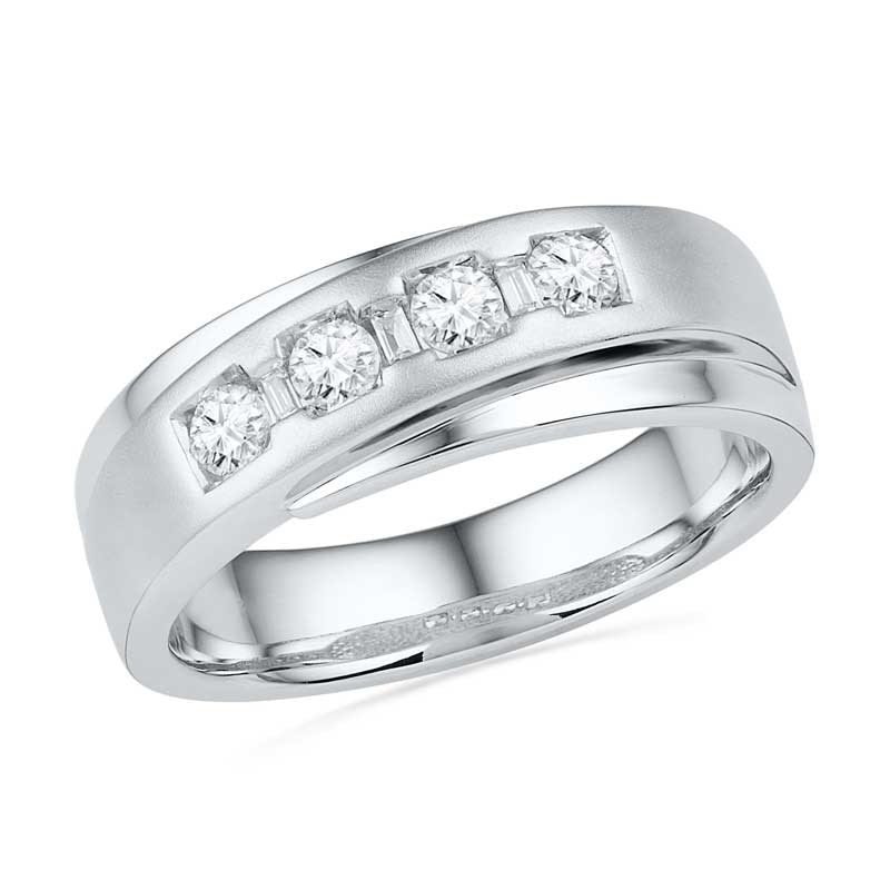 Men's 0.33 CT. T.W. Diamond Ring in 10K White Gold|Peoples Jewellers