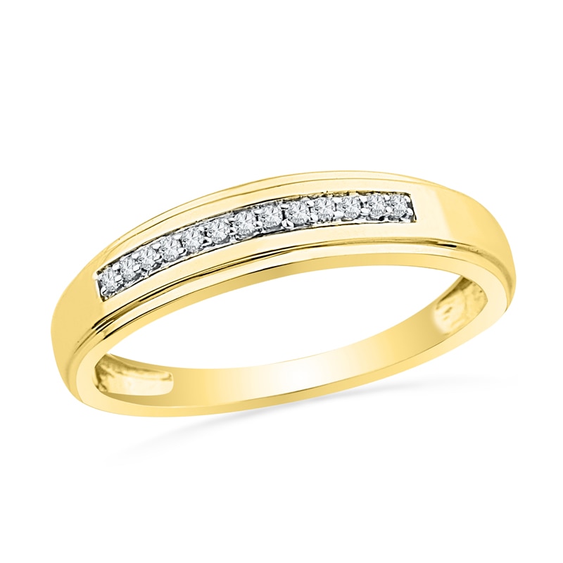 Men's 0.10 CT. T.W. Diamond Wedding Band in 10K Gold|Peoples Jewellers