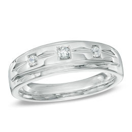 0.16 CT. T.W. Diamond Wedding Band in 10K White Gold