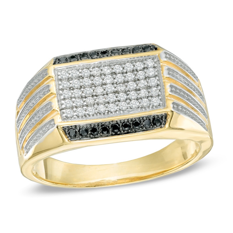 Men's 0.33 CT. T.W. Black and White Diamond Ring in 10K Gold|Peoples Jewellers