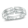 Thumbnail Image 0 of Men's 0.10 CT. Diamond Solitaire Wedding Band in 10K White Gold