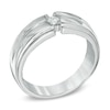 Thumbnail Image 1 of Men's 0.10 CT. Diamond Solitaire Wedding Band in 10K White Gold