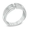 Men's 0.10 CT. Diamond Solitaire Wedding Band in 10K White Gold