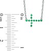 Thumbnail Image 1 of Lab-Created Emerald Sideways Cross Necklace in Sterling Silver