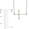 Citrine Sideways Cross Necklace in Sterling Silver