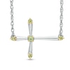 Thumbnail Image 0 of Peridot Sideways Cross Necklace in Sterling Silver
