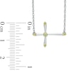 Peridot Sideways Cross Necklace in Sterling Silver
