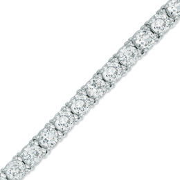 White Lab-Created Sapphire Tennis Bracelet in Sterling Silver - 7.5"