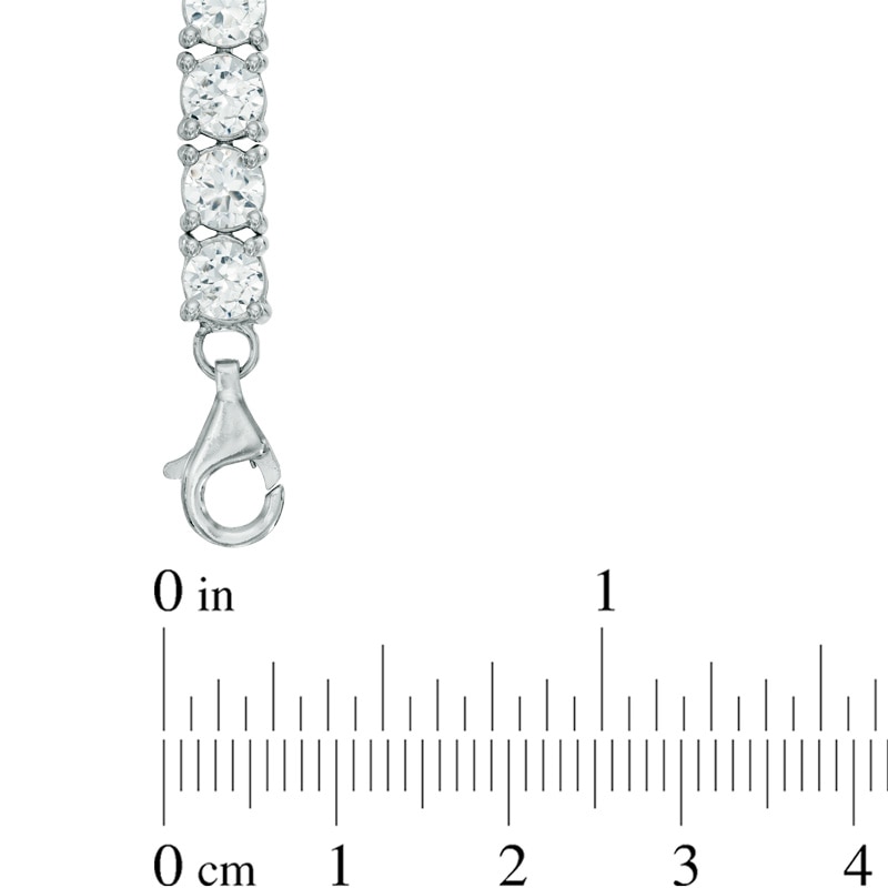 Main Image 2 of White Lab-Created Sapphire Tennis Bracelet in Sterling Silver - 7.5"