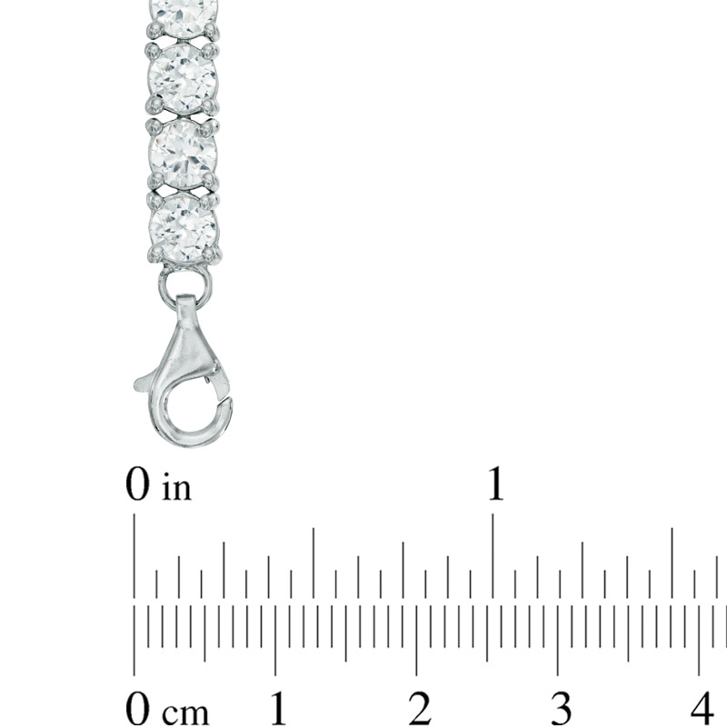 White Lab-Created Sapphire Tennis Bracelet in Sterling Silver - 7.5"