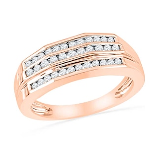Men's 0.50 CT. T.W. Diamond Wedding Band in 10K Rose Gold