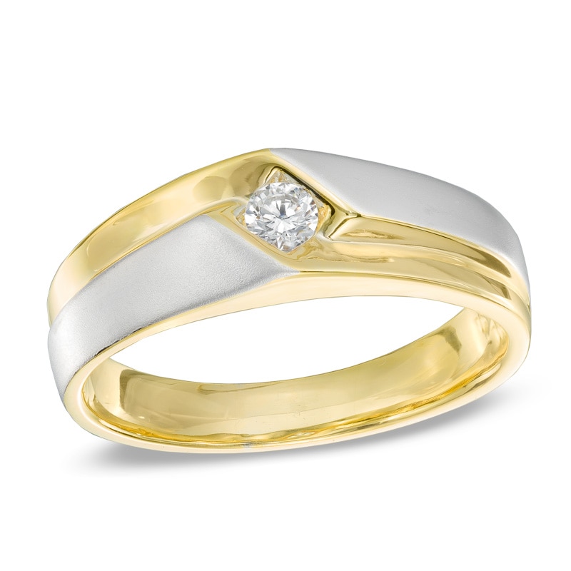 Men's Diamond Accent Wedding Band in 10K Gold|Peoples Jewellers