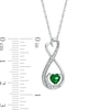 Thumbnail Image 2 of 5.0mm Heart-Shaped Lab-Created Emerald and Diamond Accent Mom Heart Pendant in Sterling Silver