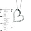 Thumbnail Image 1 of Black and White Diamond Accent Tilted Heart Pendant in Sterling Silver