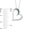 Black and White Diamond Accent Tilted Heart Pendant in Sterling Silver