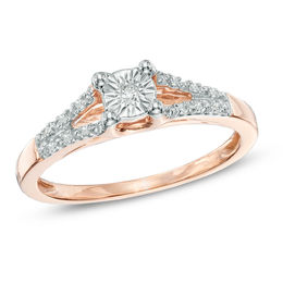 Diamond Accent Split Shank Promise Ring in 10K Rose Gold