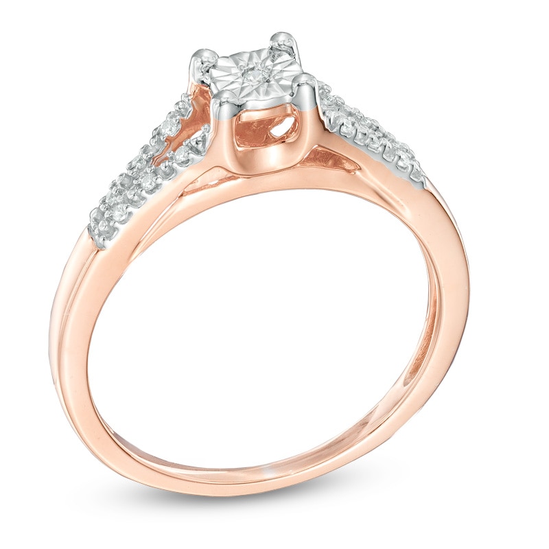 Diamond Accent Split Shank Promise Ring in 10K Rose Gold