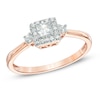 0.25 CT. T.W. Princess-Cut Diamond Frame Promise Ring in 10K Rose Gold