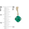 7.0mm Cushion-Cut Lab-Created Emerald and Diamond Accent Drop Earrings in 10K Gold