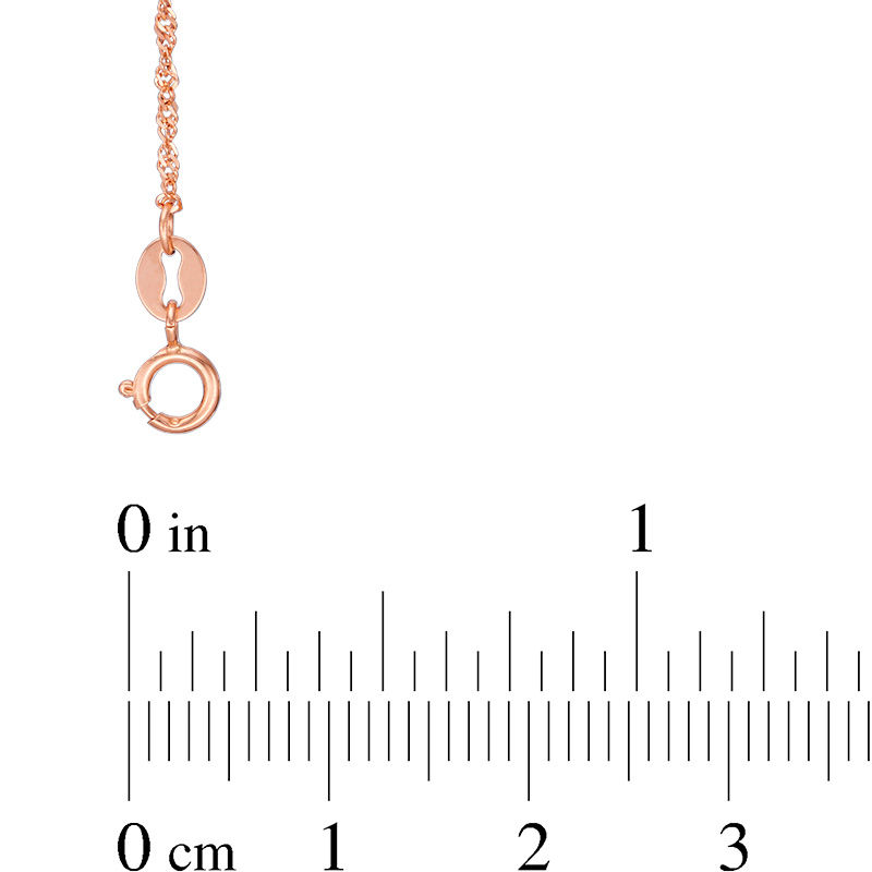 Main Image 2 of 1.03mm Singapore Chain Necklace in Solid 14K Rose Gold