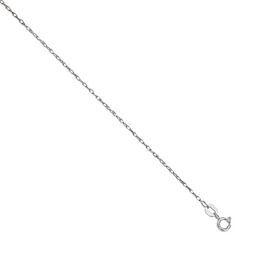 Ladies' 0.76mm Rope Chain Necklace in Solid 14K White Gold - 16&quot;