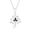 Thumbnail Image 1 of Garnet Maple Leaf Pendant in Sterling Silver