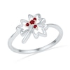 Thumbnail Image 0 of Lab-Created Ruby Maple Leaf Ring in Sterling Silver