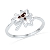 Thumbnail Image 0 of Garnet Maple Leaf Ring in Sterling Silver