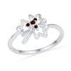Garnet Maple Leaf Ring in Sterling Silver