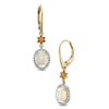 Thumbnail Image 0 of Oval Opal, Madeira Citrine and Lab-Created White Sapphire Drop Earrings in 10K Gold