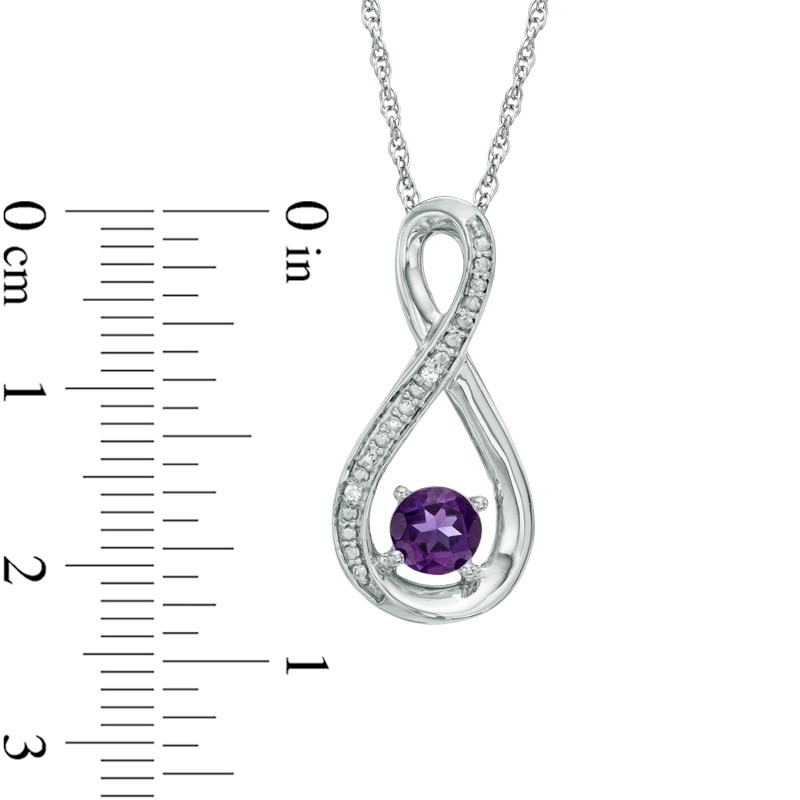 Oval Lab-Created White Sapphire and Diamond Accent Infinity Twist Pendant in Sterling Silver